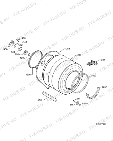 Взрыв-схема сушильной машины Privileg 245610_20453 - Схема узла Functional parts 267